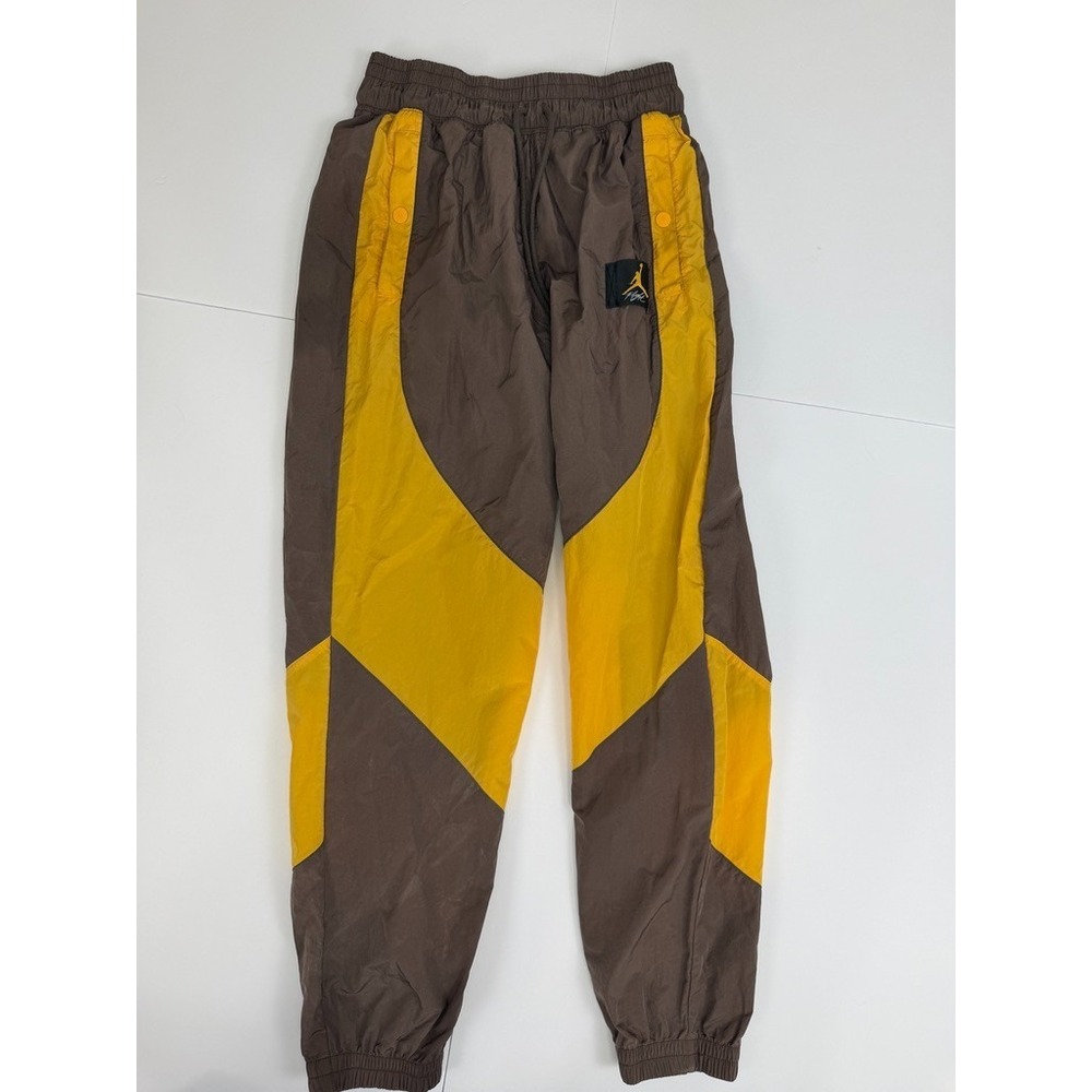 Jordan Flight Nylon Track Pants Women Medium Brown Yellow Streetwear Gorpcore
